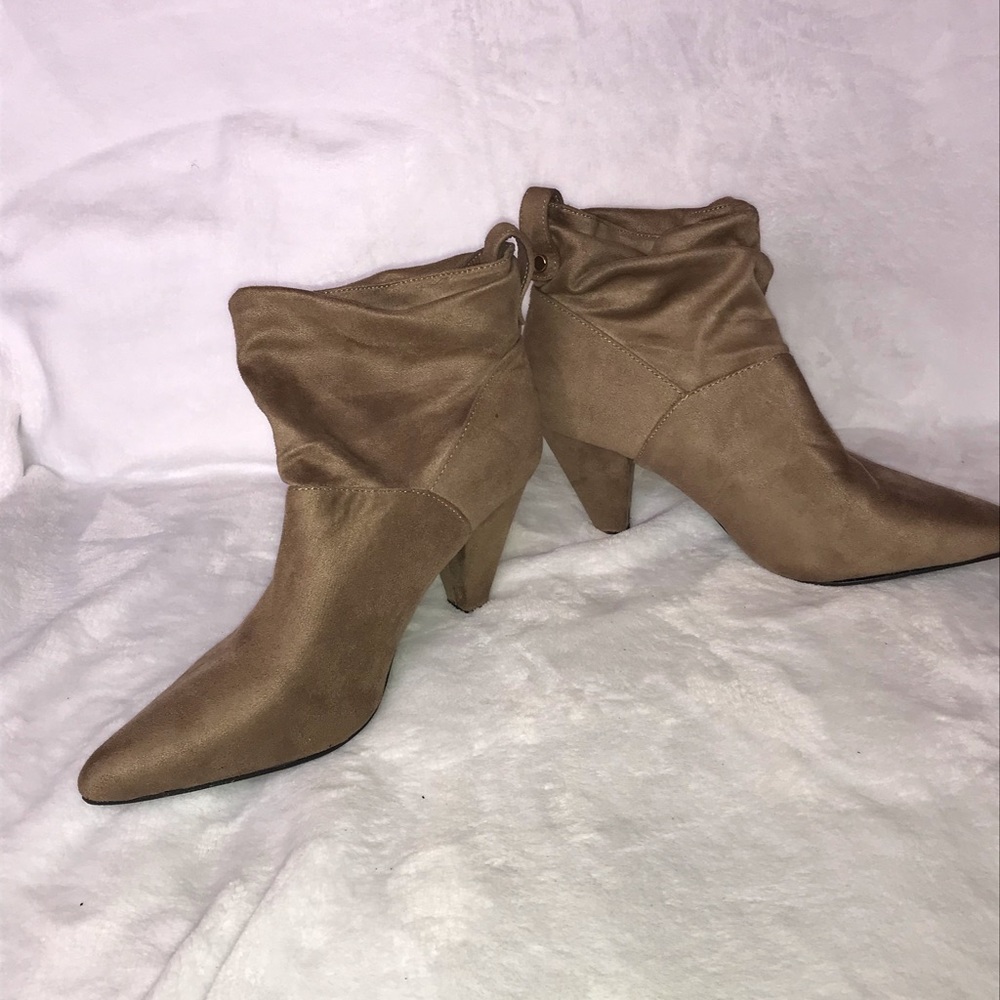 Tan suede ankle boots